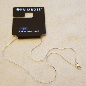 Primrose 16 inch sterling silver snake chain